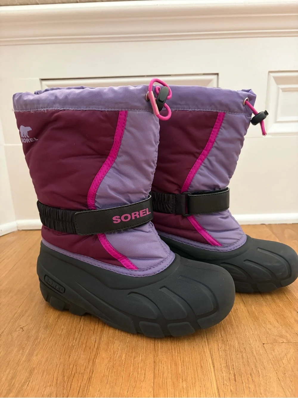 Sorel Flurry Purple Girls Winter Snow Boots Youth 3